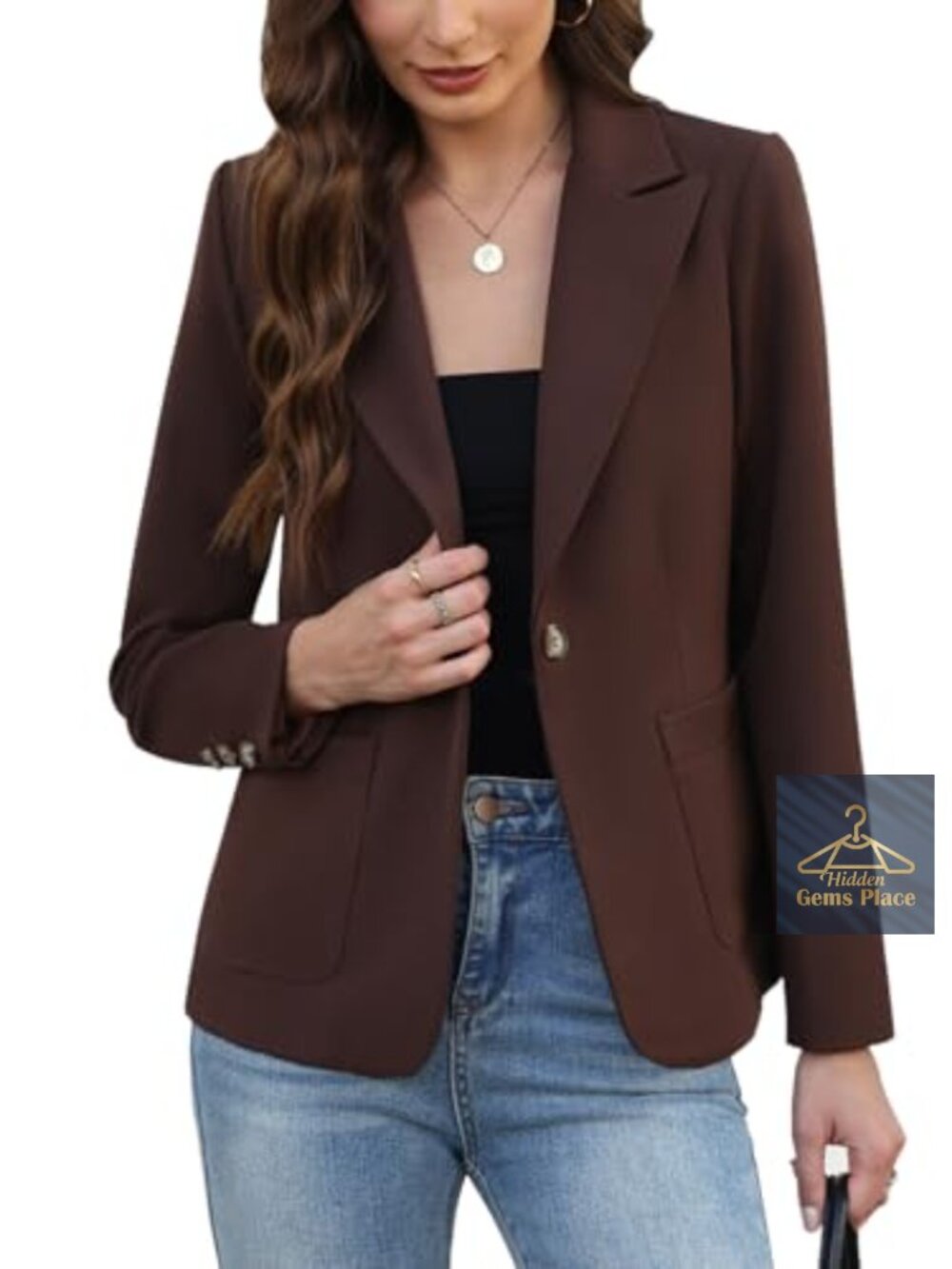 Women's Long Sleeve Solid Blazer Peak Collar Open Front Business Casual Suit